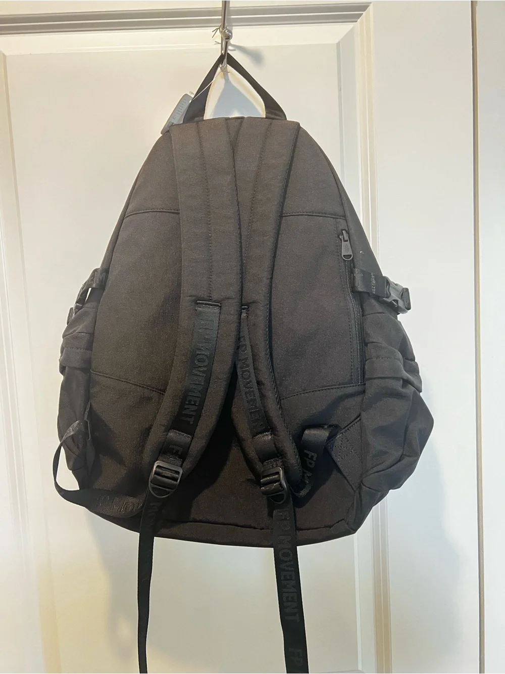 Free People Black Canvas Backpack with Tan Accents